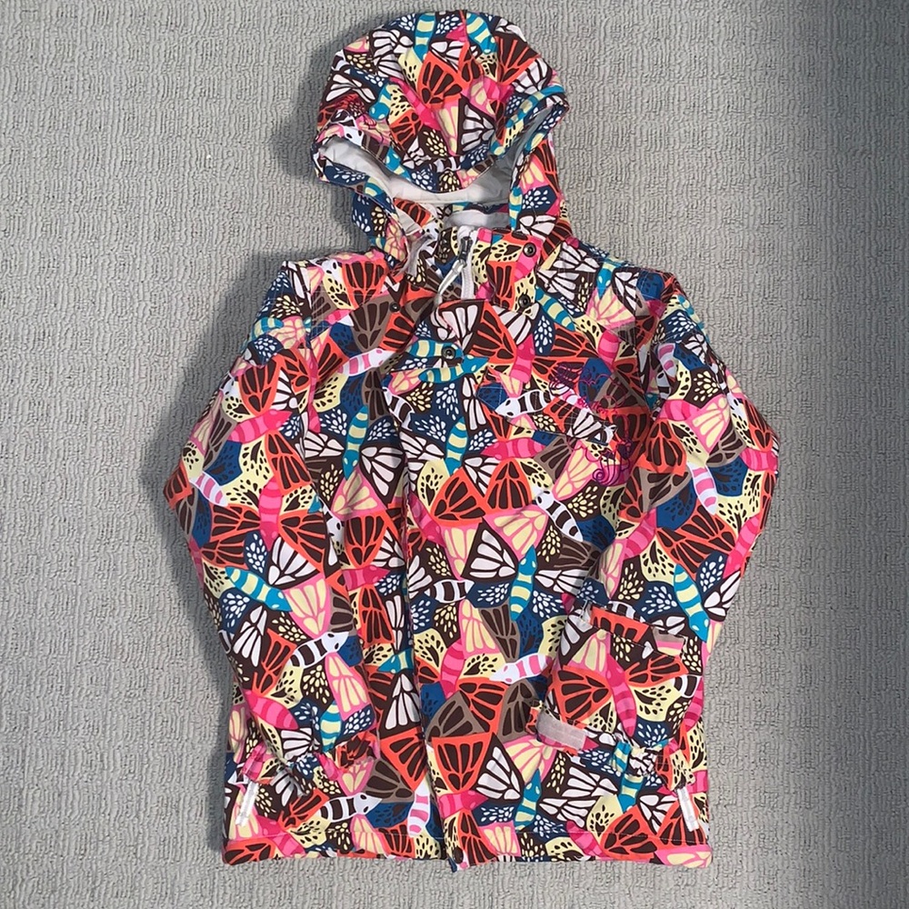 Girls Burton butterfly Snowboard Ski Jacket size Large 10 / 12